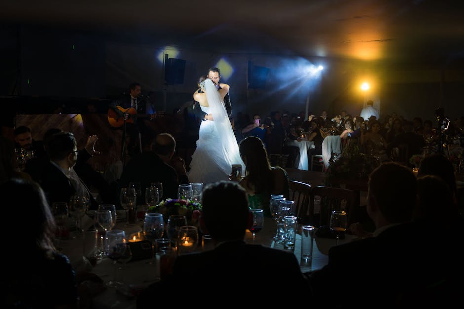 Bride and groom sharing their first dance